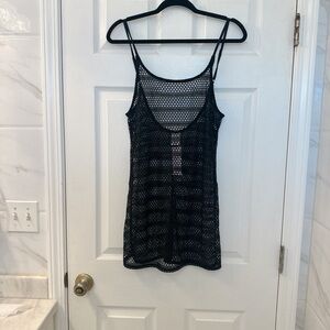 Wild Fable Black Crochet Swim Coverup